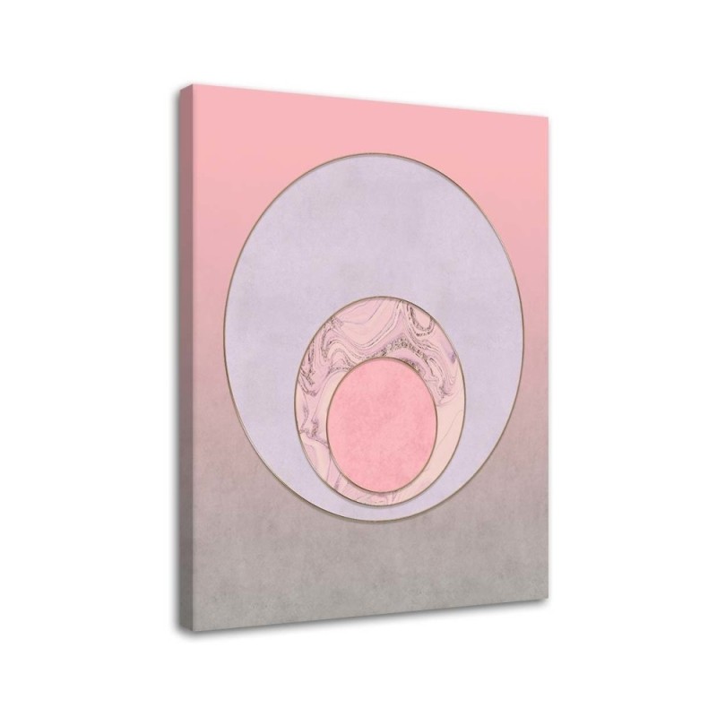 Decorative Canvas painting for bathroom - Pink abstract circles | FEEBY