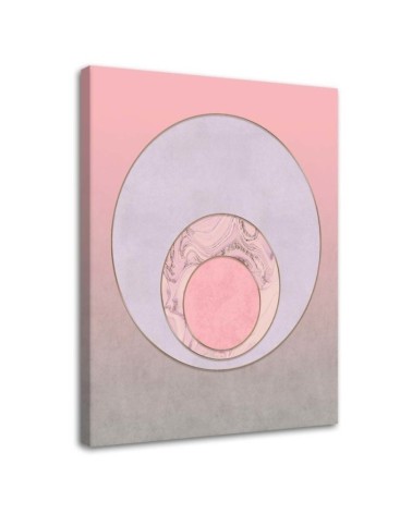 Decorative Canvas painting for bathroom - Pink abstract circles | FEEBY