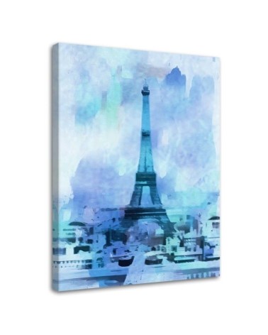 Canvas prints for living room - Blue Eiffel Tower | FEEBY
