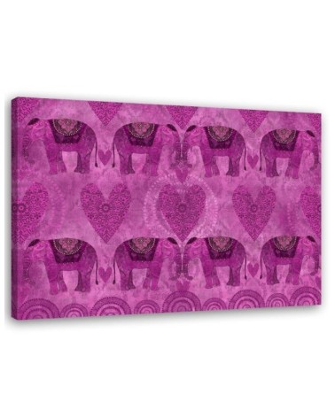 Canvas prints for a girl's room - Pink elephants Andrea Haase | FEEBY