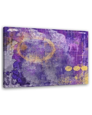 Wall art painting - Purple abstract with gold elements | FEEBY