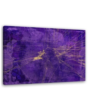 Loft Canvas painting - Gold lines on purple background Andrea Haase | FEEBY
