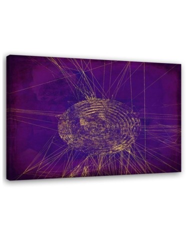 Modern Canvas painting - Golden circle on purple background Andrea Haase | FEEBY