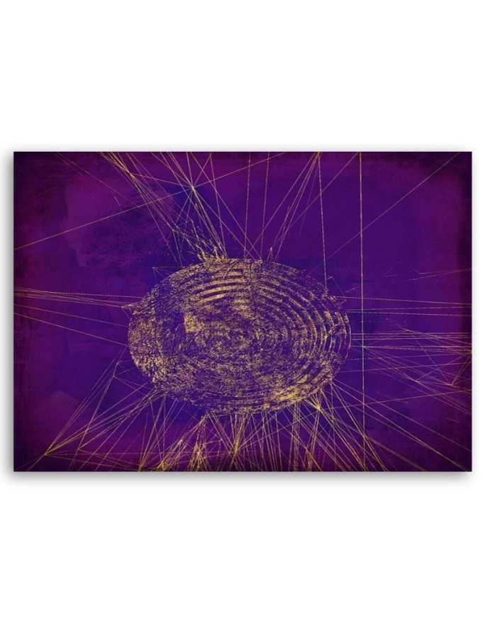 Modern Canvas painting - Golden circle on purple background Andrea Haase | FEEBY