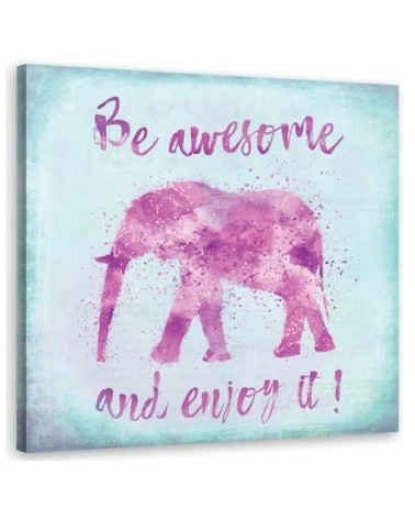 Canvas prints for children's room Inscription and pink elephant Andrea Haase | FEEBY