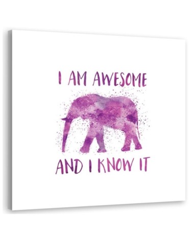 Decorative Canvas painting for wall Inscription and elephant Andrea Haase | FEEBY