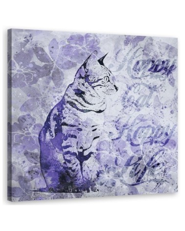 Canvas prints for girl - Cat on purple background Andrea Haase | FEEBY