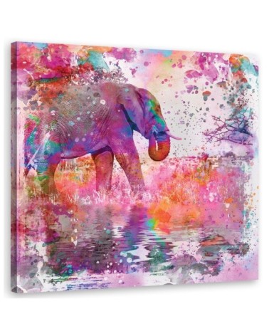 Youth Canvas painting Elephant colourful abstraction Andrea Haase | FEEBY