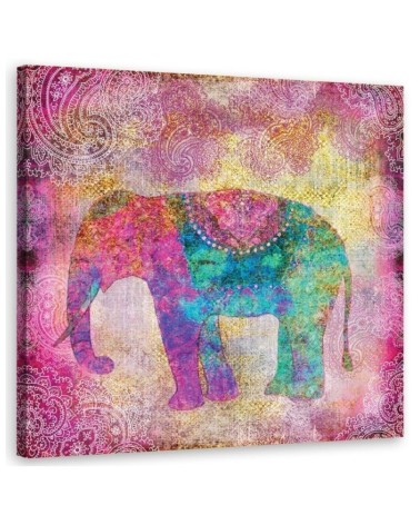 Indian pink elephant - Canvas painting for a child's room Andrea Haase | FEEBY