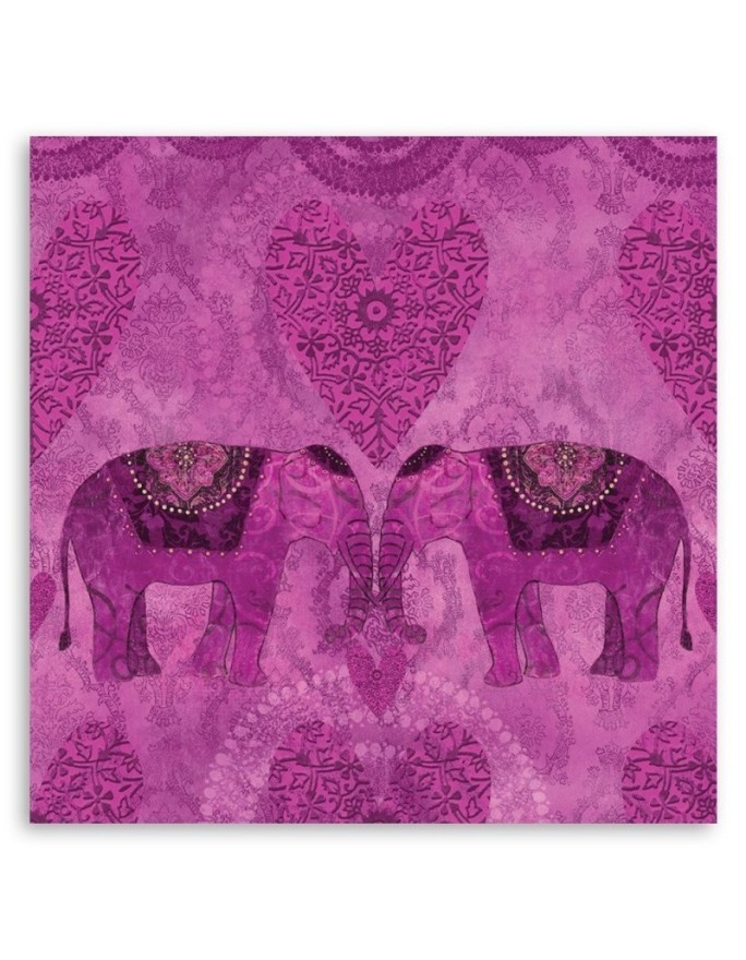 Wall art paintings for living room Two pink Indian elephants Andrea Haase | FEEBY