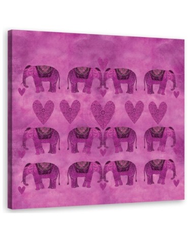 Canvas prints Indian elephants on pink background for bedroom Andrea Haase | FEEBY