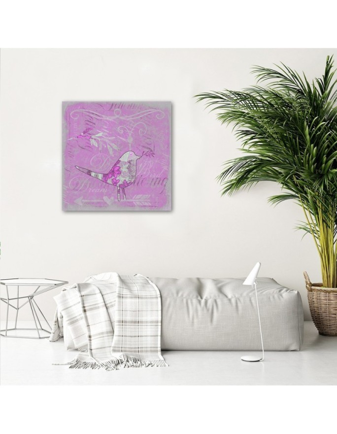 Obraz dla dziewczynki Różowy ptak shabby chic Andrea Haase