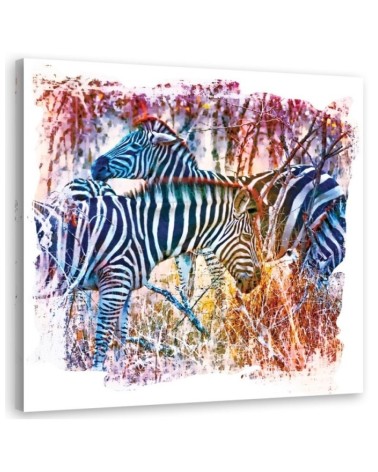 Zebra colourful wall art painting for teenagers Andrea Haase | FEEBY