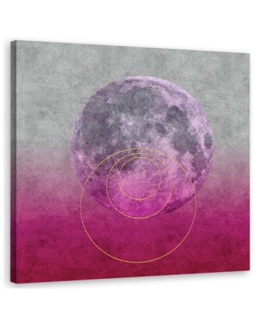 Modern painting on canvas Moon on pink background Andrea Haase | FEEBY