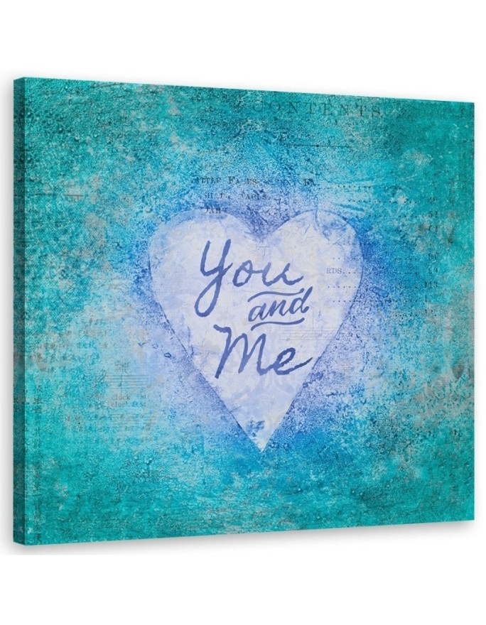 Obraz do sypialni Niebieski napis You and Me Andrea Haase