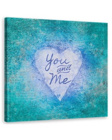 Obraz do sypialni Niebieski napis You and Me Andrea Haase