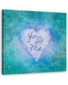 Obraz do sypialni Niebieski napis You and Me Andrea Haase