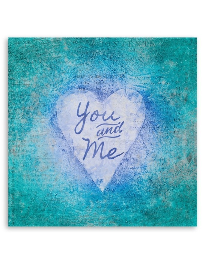 Obraz do sypialni Niebieski napis You and Me Andrea Haase