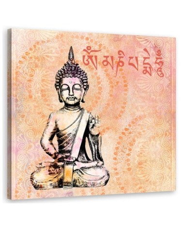 Canvas prints for spa - Small Buddha on orange background Andrea Haase | FEEBY