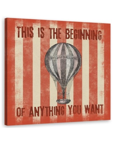 Children's Canvas prints for room - Balloon and orange stripes Andrea Haase | FEEBY