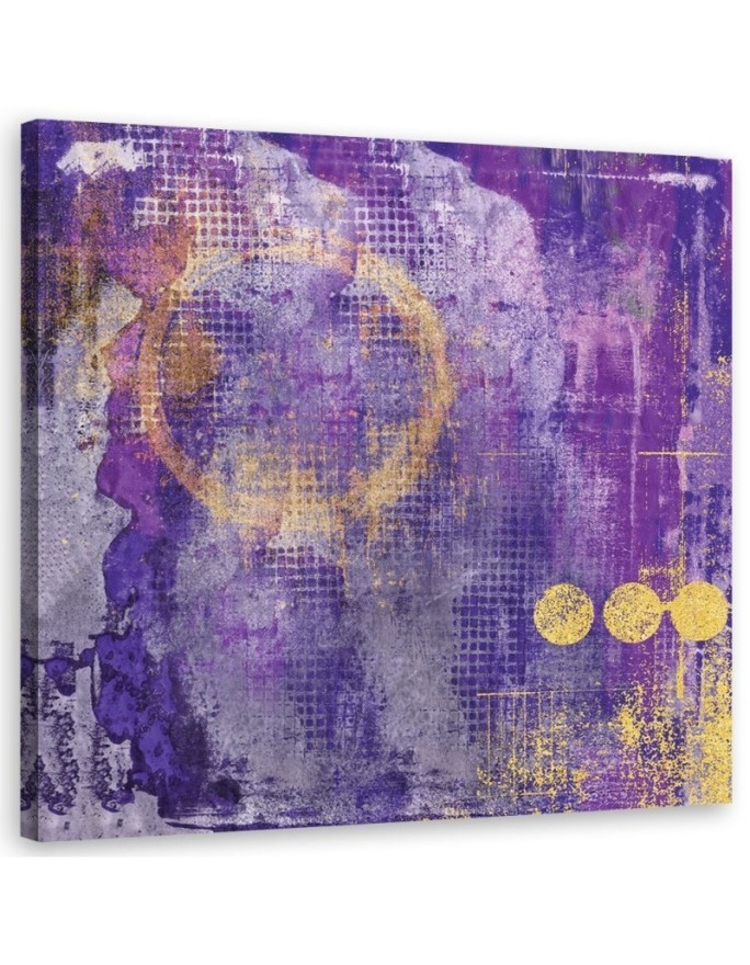 Loft Canvas painting - Gold spots on purple background Andrea Haase | FEEBY