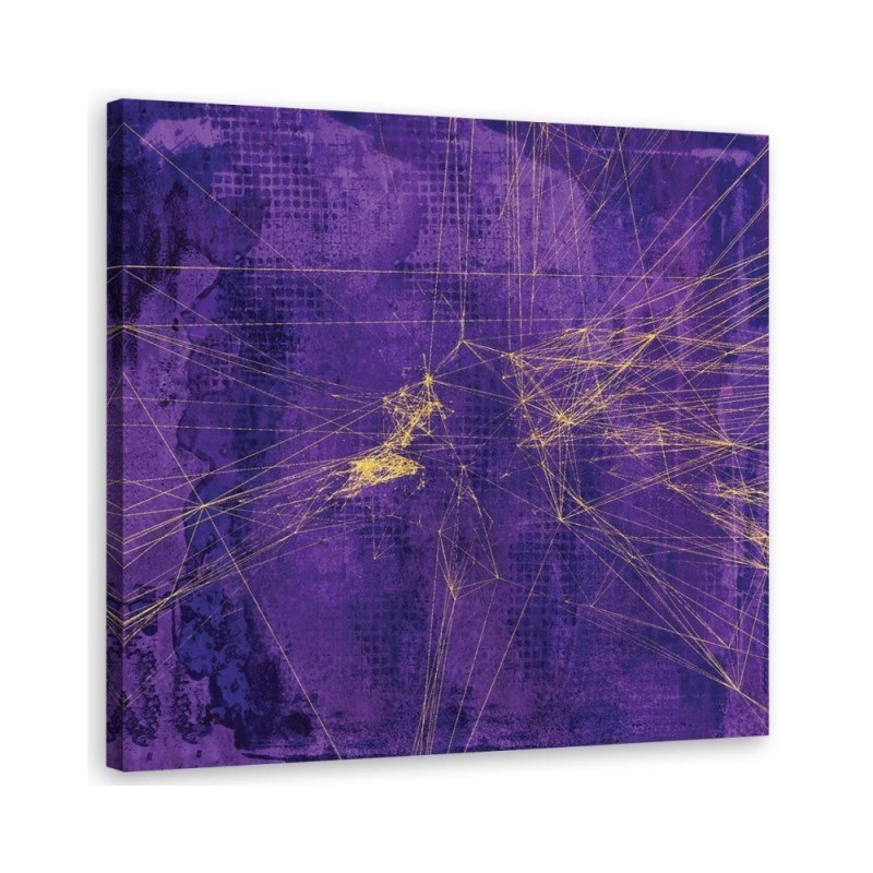Loft Canvas painting - Gold lines on purple background Andrea Haase | FEEBY
