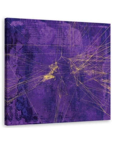 Loft Canvas painting - Gold lines on purple background Andrea Haase | FEEBY