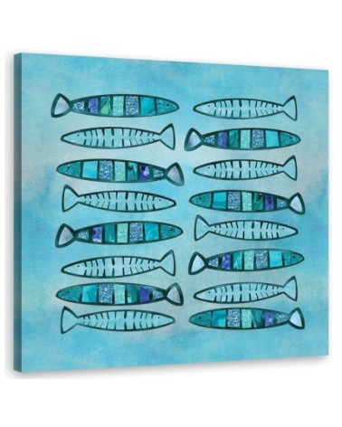 Paintings Canvas for the bathroom - Turquoise fish Andrea Haase | FEEBY