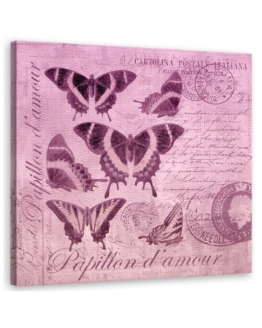 Canvas prints illustration - Butterflies on pink background Andrea Haase | FEEBY