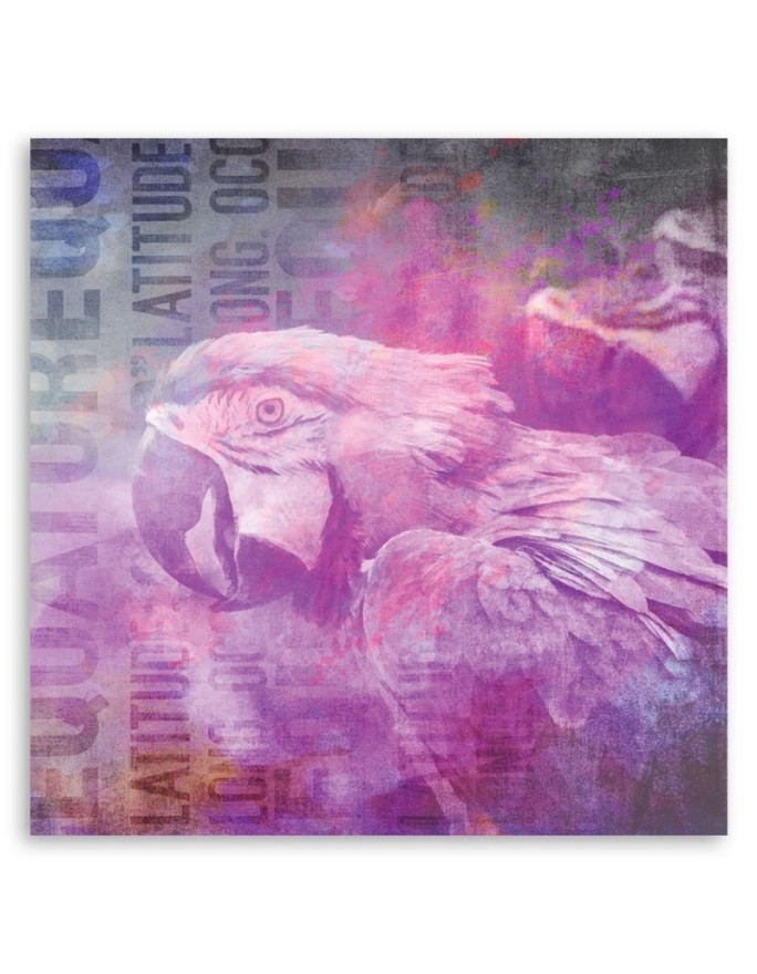 Canvas painting for the wall - Pink parrot Andrea Haase | FEEBY