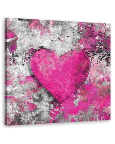 Bedroom Canvas painting - Watercolour pink heart Andrea Haase | FEEBY