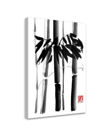 Canvas painting black and white - Bamboo trees Péchane | FEEBY