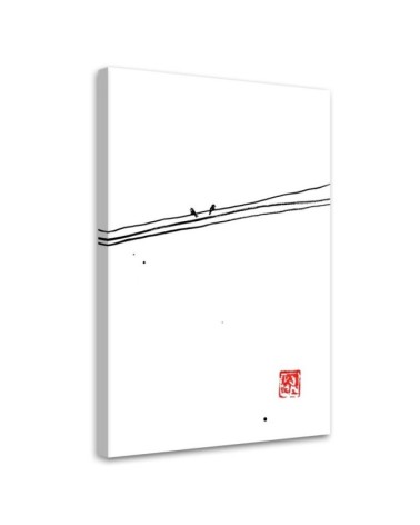 Decorative Canvas painting - Birds on a wire Péchane | FEEBY