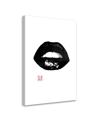 Modern Canvas painting for bedroom B&W Mouth Péchane | FEEBY