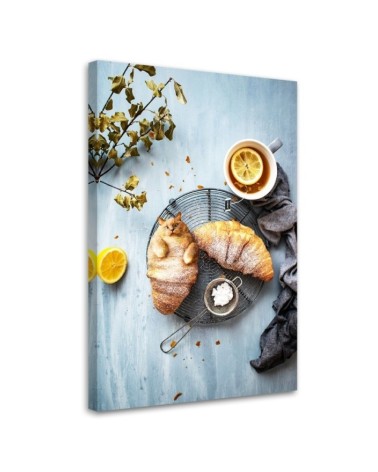 Canvas prints for kitchen, dining room - Cat Croissant Eating Galina Bugaevskaya | FEEBY
