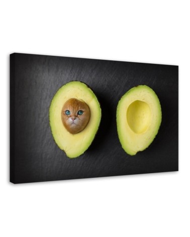 Prints on Canvas for kitchen - Avocado Cat Galina Bugaevskaya | FEEBY