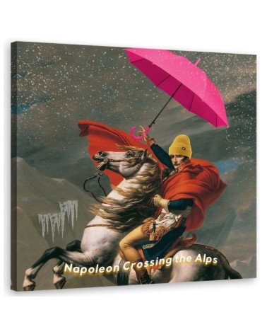 Digital art Canvas painting - Napoleon on horseback with umbrella Bekir Ceylan | FEEBY