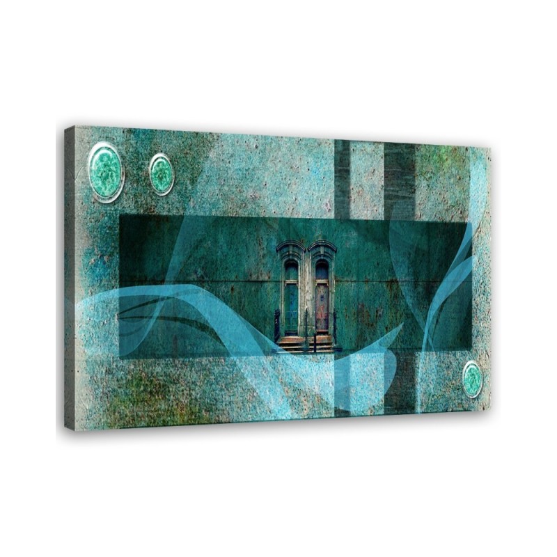 Bild auf Leinwand - Fenster türkis | Feeby