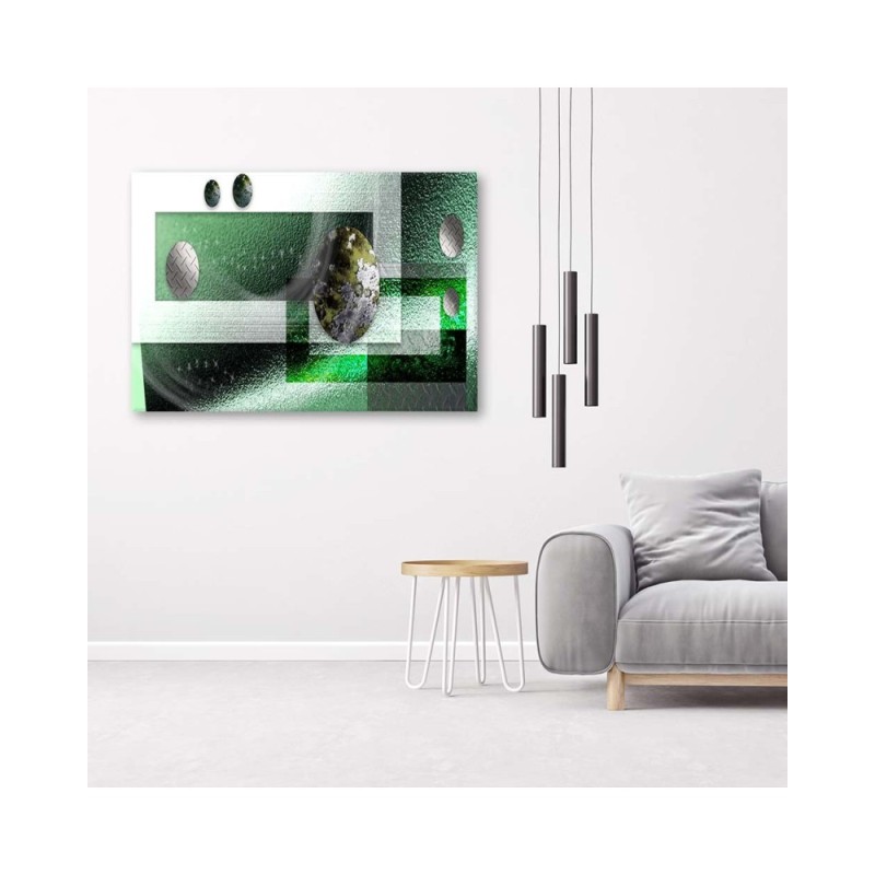 Leinwandbild modern - Smaragdfarbenes Rechteck | Feeby