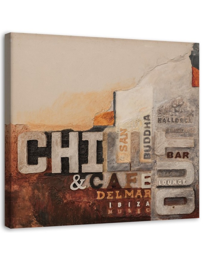 Modernes Wandbild - Chill-out-Abstraktion mit Inschriften | Feeby