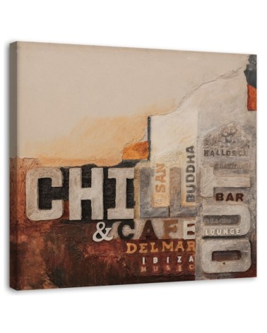 Modernes Wandbild - Chill-out-Abstraktion mit Inschriften | Feeby