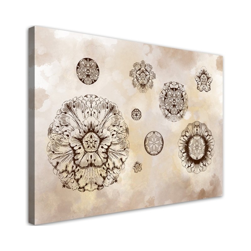 Leinwandbild - Florale geometrische Formen | Feeby