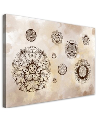 Leinwandbild - Florale geometrische Formen | Feeby