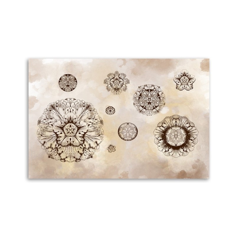 Leinwandbild - Florale geometrische Formen | Feeby