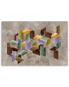 Obraz nowoczesny do salonu - Puzzle geometryczne kształty 3D
