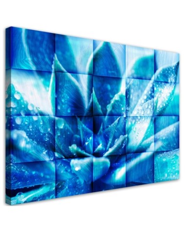 Leinwandbild modern - Abstrakt Blaue Blumem 3D | Feeby