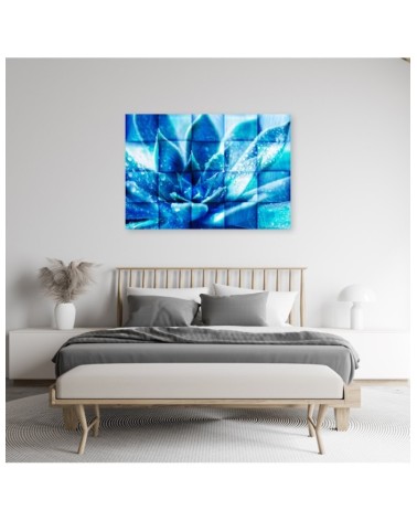 Leinwandbild modern - Abstrakt Blaue Blumem 3D | Feeby