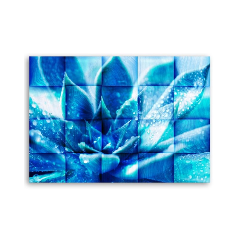 Leinwandbild modern - Abstrakt Blaue Blumem 3D | Feeby