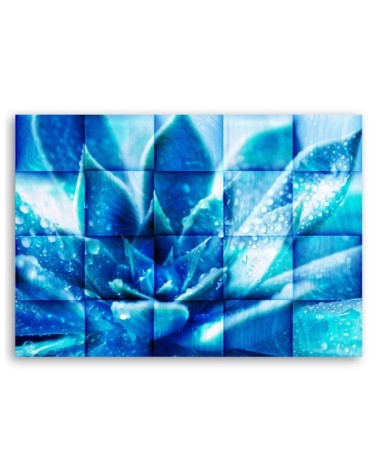 Leinwandbild modern - Abstrakt Blaue Blumem 3D | Feeby