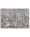 Wydruk na płotnie canvas - Liście 3D na tle imitującym beton
